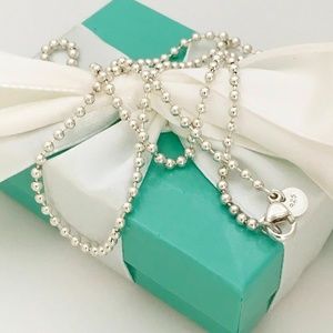 24" Tiffany & Co Men's Dog Chain Bead Neck…